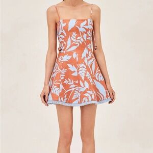 ALEXIS Christy Dress - Floral Orange and Blue Mini Dress